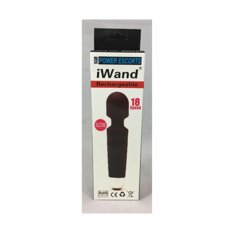 Iwand black rechargeable silicone bodywand massager